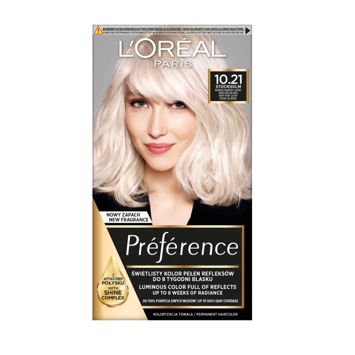 L’Oréal Paris Préférence Cool Blondes farba do włosów odcień 10.21 Stockholm 1 szt.