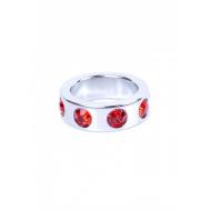 Pierścień-Metal Cock Ring with Red Diamonds Small