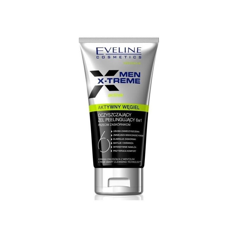 Men X-Treme Active 6w1 peelingujący żel do twarzy z aktywnym węglem 150ml Men X-Treme Active 6w1 peelingujący żel do twarzy z aktywnym węglem 150ml