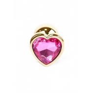 Plug-Jewellery Gold  Heart PLUG- Pink