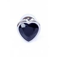 Plug-Jewellery Silver  Heart PLUG- Black