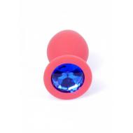 Plug-Jewellery Red Silicon PLUG Medium- Blue Diamond