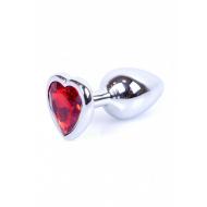 Plug-Jewellery Silver  Heart PLUG- Red