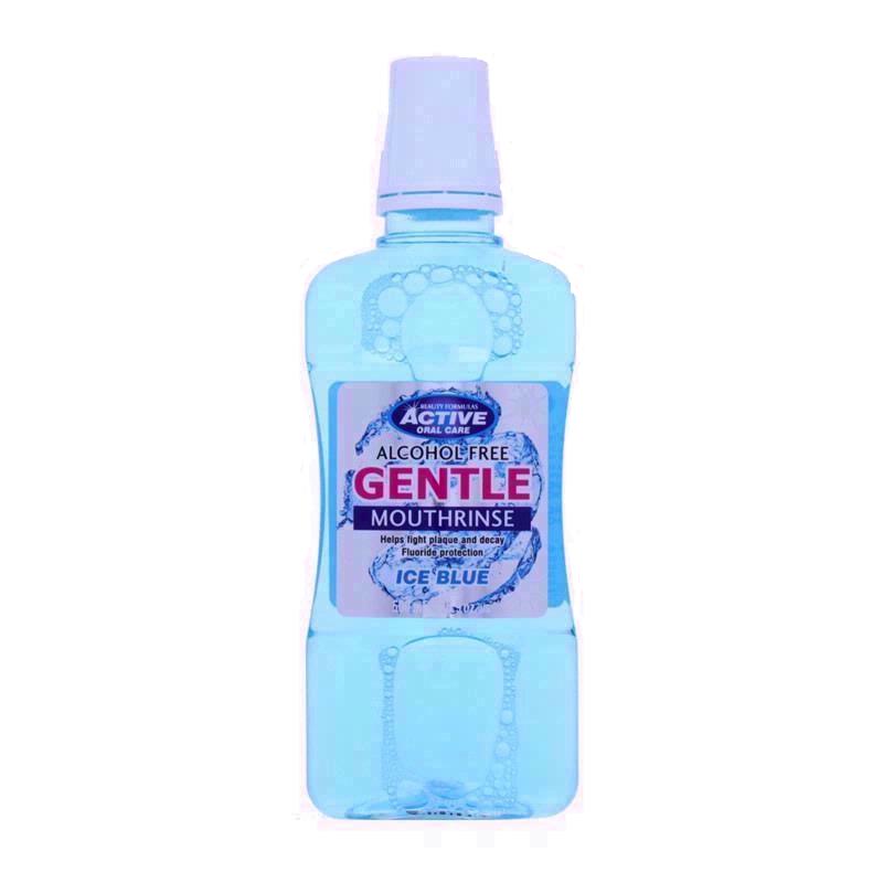 Gentle Mouthrinse bezalkoholowy płyn do płukania jamy ustnej z fluorem Ice Blue 500ml