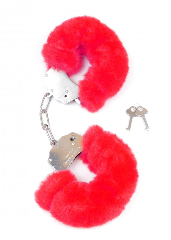Kajdanki Fetish Boss Series- Furry Cuffs Red