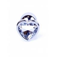 Plug-Jewellery Silver  Heart PLUG- Clear