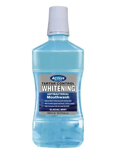 Whitening Antibacterial Mouthwash płyn do płukania jamy ustnej z fluorem Glacial Mint 500ml