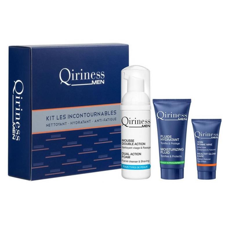 Men zestaw The Indispensables Kit Double Action Foam 50ml + Moisturizing Fluid 15ml + Healthy Glow Care 5ml Men zestaw The Indispensables Kit Double Action Foam 50ml + Moisturizing Fluid 15ml + Healthy Glow Care 5ml