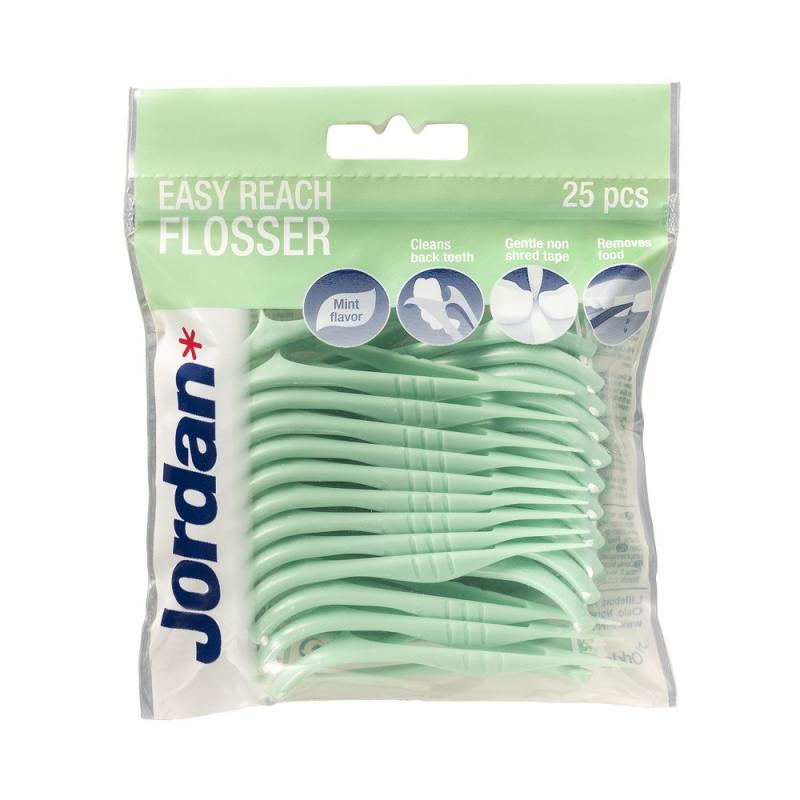 Easy Reach Flosser wykałaczki z nicią i czyścikiem do języka 25szt.