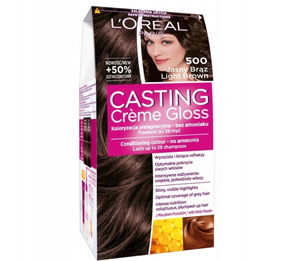 L’Oréal Paris Casting Creme Gloss farba do włosów odcień 500 Jasny Brąz 1 szt.