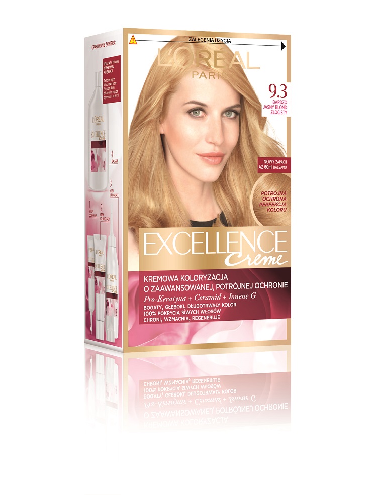 Excellence Creme farba do włosów 9.3 Bardzo Jasny Blond Złocisty