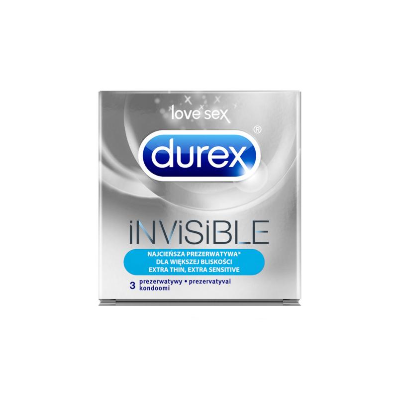 Durex prezerwatywy Invisible dla większej bliskości 3 szt cienkie