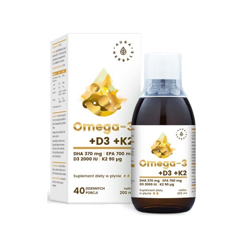 Omega 3 + D3 + K2mk7 suplement diety w płynie 200ml