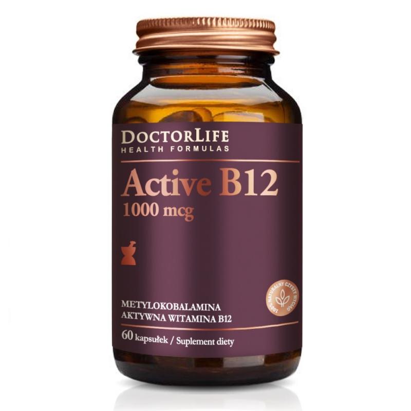 Active B12 aktywna witamina B12 1000mcg metylokobalamina aktywna witamina B12 suplement diety 60 kapsułek