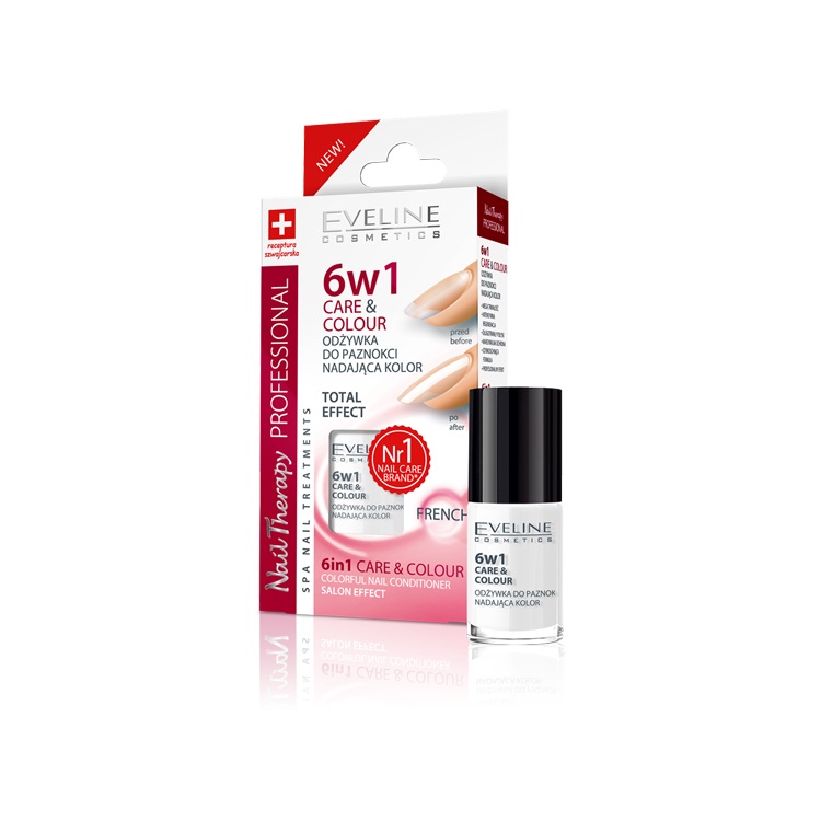 Eveline Cosmetics Nail Therapy Care & Colour odżywka do paznokci 6 in 1 odcień French 5 ml