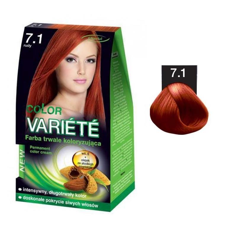 Variete Color Permanent Color Cream farba trwale koloryzująca 7.1 Rudy 50g Variete Color Permanent Color Cream farba trwale koloryzująca 7.1 Rudy 50g