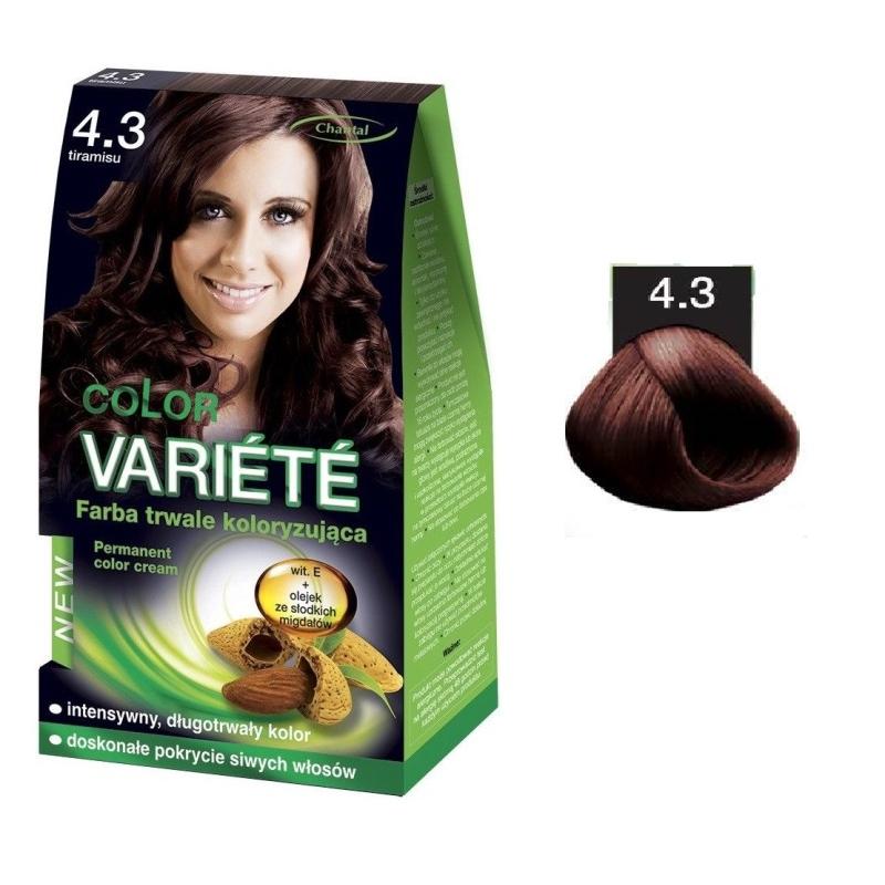 Variete Color Permanent Color Cream farba trwale koloryzująca 4.3 Tiramisu 50g Variete Color Permanent Color Cream farba trwale koloryzująca 4.3 Tiramisu 50g
