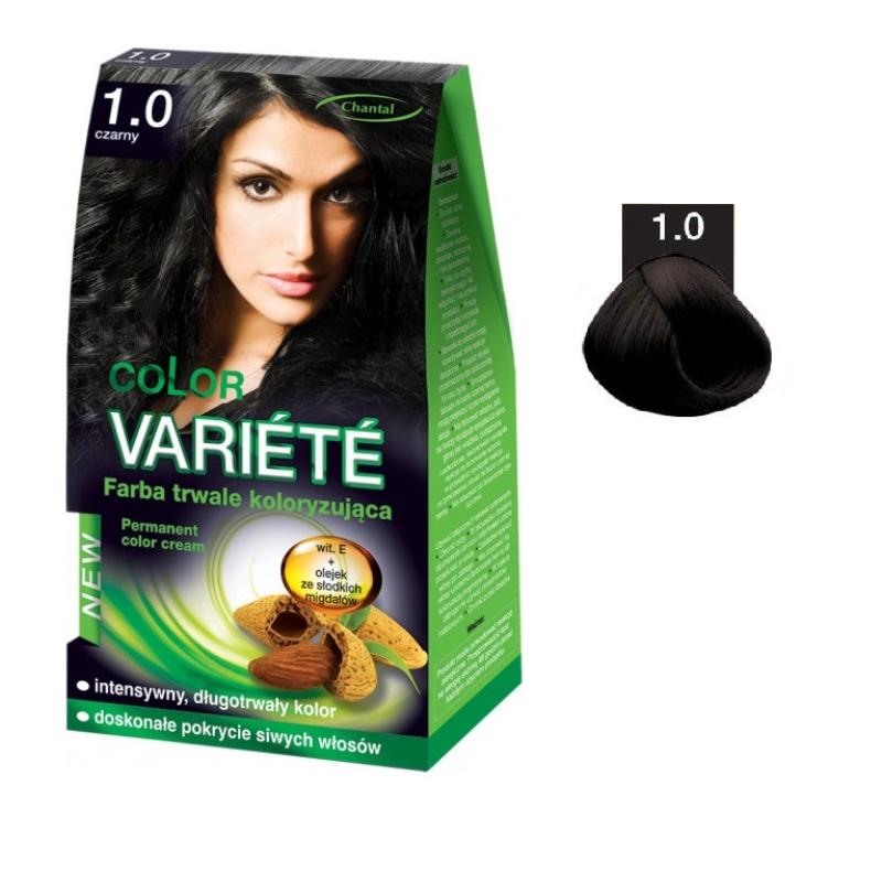 Variete Color Permanent Color Cream farba trwale koloryzująca 1.0 Czarny 50g Variete Color Permanent Color Cream farba trwale koloryzująca 1.0 Czarny 50g