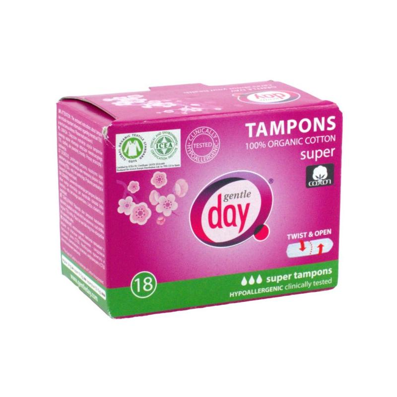 Tampons tampony 100% bawełny eco Super 18szt Tampons tampony 100% bawełny eco Super 18szt