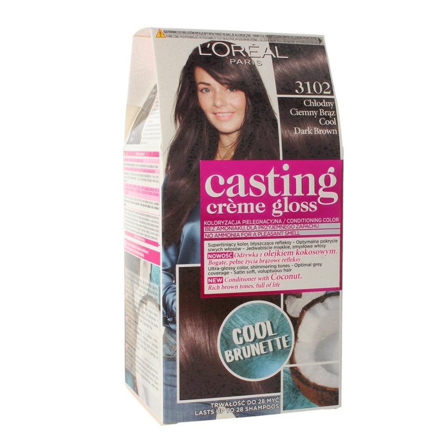 Casting Creme Gloss farba do włosów 3102 Chłodny Ciemny Brąz