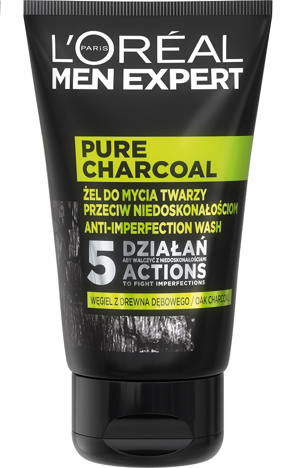 Men Expert Pure Charcoal żel do mycia twarzy przeciw niedoskonałościom 100ml