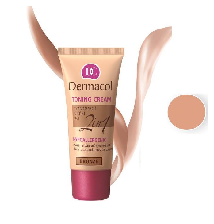 Dermacol Toning Cream 2in1 koloryzująca emulsja nawilżająca do ujednolicenia kolorytu skóry Bronze 30 ml
