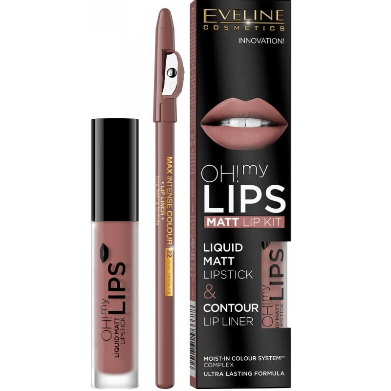 Eveline Cosmetics OH! my LIPS Matt zestaw do ust 02 Milky Chocolate 2 szt.