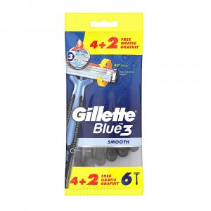 Blue 3 Smooth jednorazowe maszynki do golenia dla mężczyzn 6szt