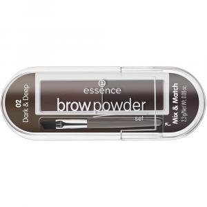 Brow Powder Set zestaw do stylizacji brwi z pędzelkiem 02 Dark & Deep 2.3g