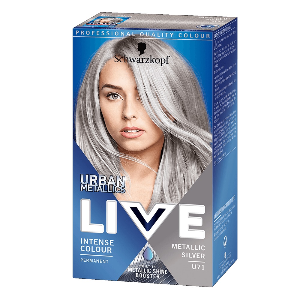 Schwarzkopf LIVE Urban Metallics trwała farba do włosów odcień U71 Metallic Silver 1 szt.