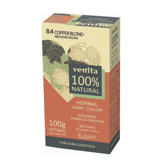 Herbal Hair Color ziołowa farba do włosów 8.4 Miedziany Blond 100g