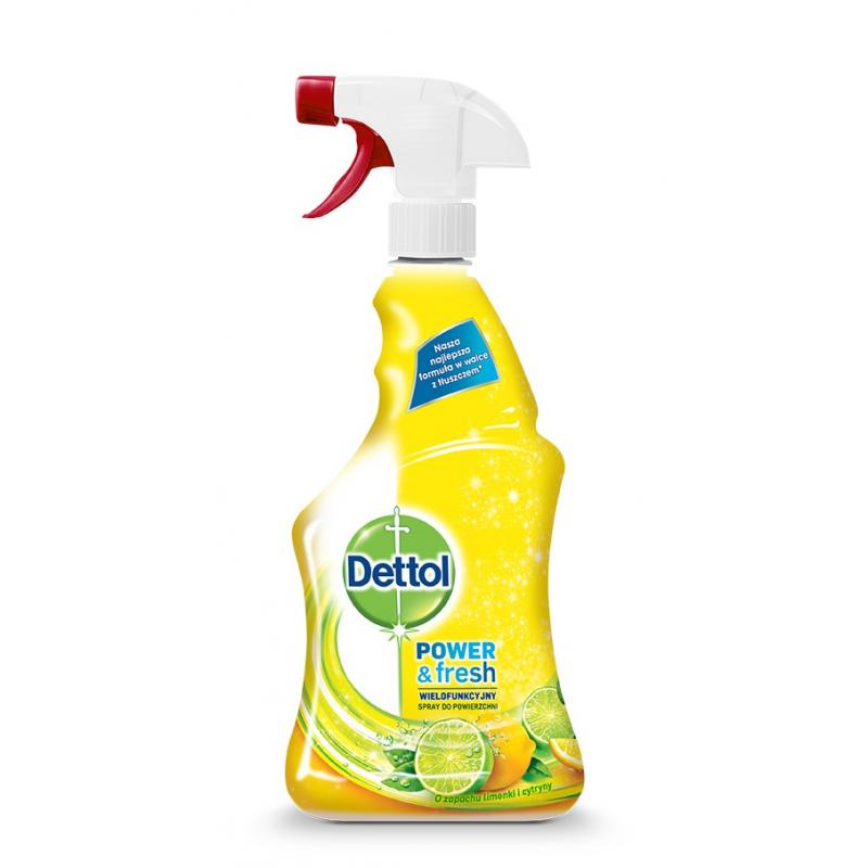 Dettol spray do czyszczenia powierzchni wielofunkcyjny Power&Fresh Limonka i Cytryna 500ml Dettol spray do czyszczenia powierzchni wielofunkcyjny Power&Fresh Limonka i Cytryna 500ml