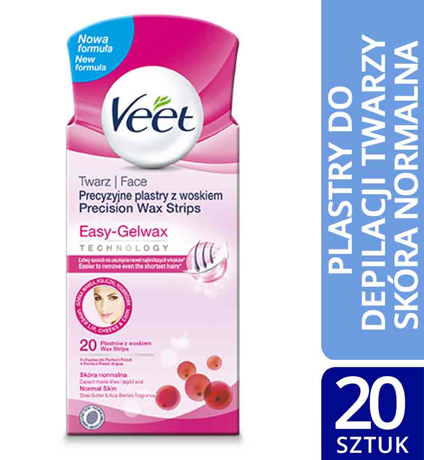 Veet plastry wosk do depilacji twarzy 20 szt