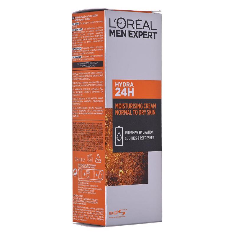 Men Expert Hydra 24H krem nawilżający do skóry normalnej i suchej 75ml Men Expert Hydra 24H krem nawilżający do skóry normalnej i suchej 75ml
