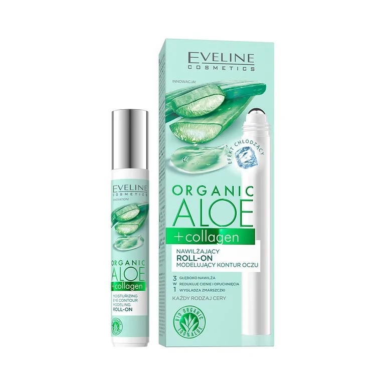 Organic Aloe + Collagen nawilżający roll-on modelujący kontur oczu 15ml