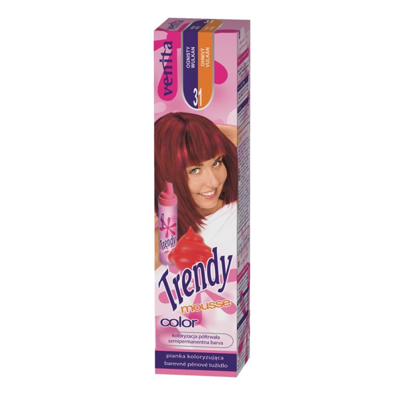 Trendy Color Mousse pianka koloryzująca do włosów 31 Ognisty Wulkan 75ml Trendy Color Mousse pianka koloryzująca do włosów 31 Ognisty Wulkan 75ml