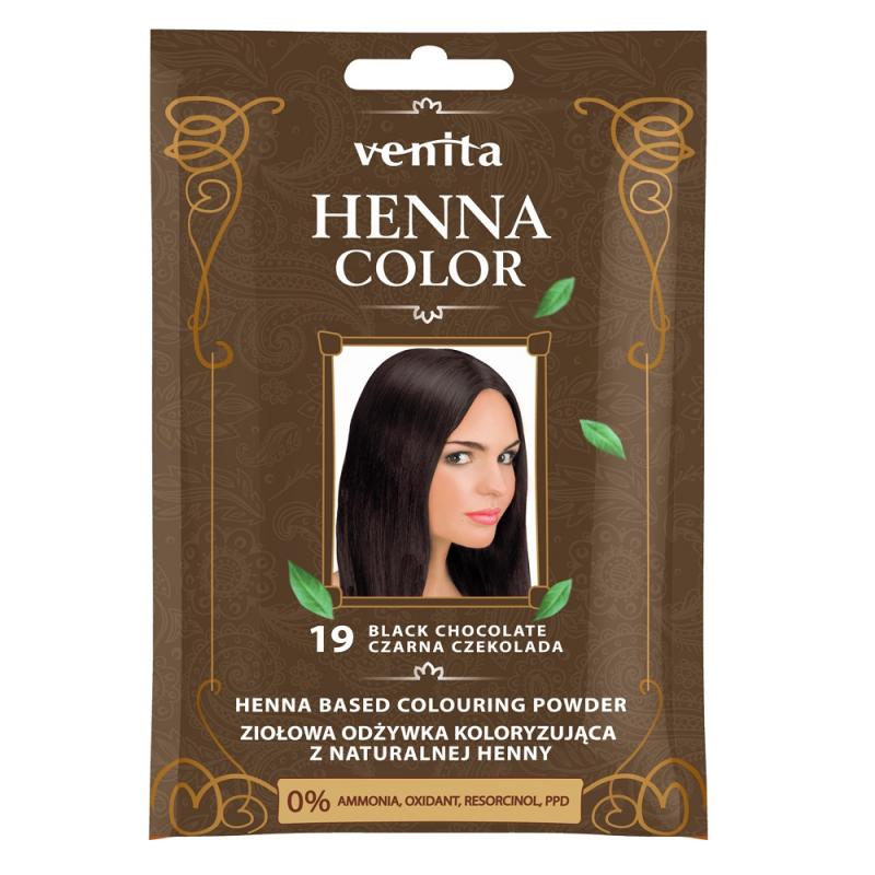 Henna Color ziołowa odżywka koloryzująca z naturalnej henny 19 Czarna Czekolada