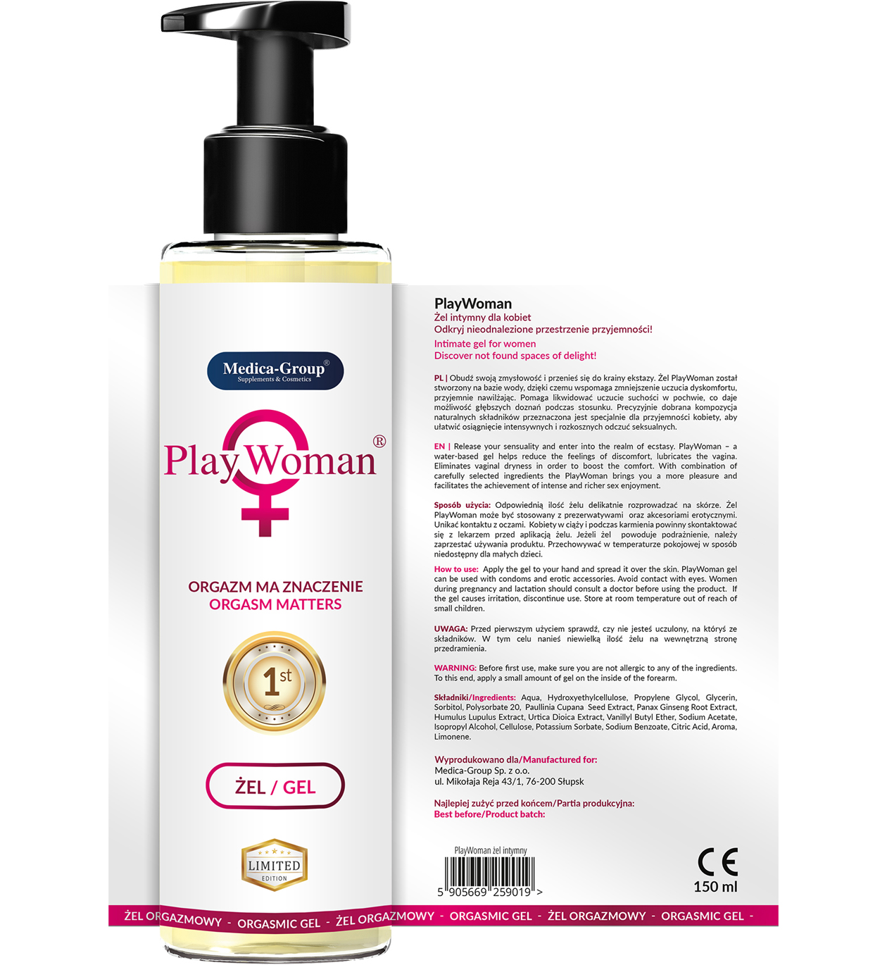PlayWoman 150 ml - Żel pobudzający orgazm dla kobiet