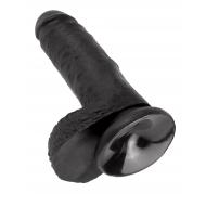 King Cock 7" Cock with Balls Black