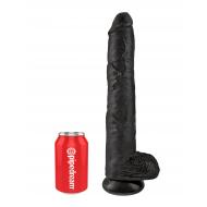 King Cock 14" Cock with Balls Black