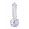 King Cock 6 Inch Cock with Balls Transparant