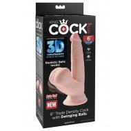 King Cock 3D Cock Swinging Balls 6 Inch