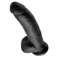 King Cock 9" Cock with Balls Black