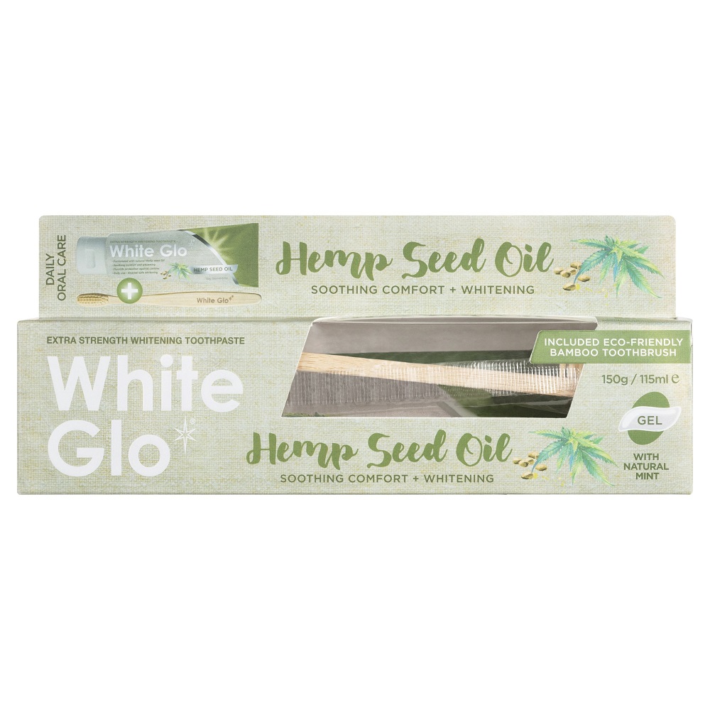 Hemp Seed Oil Toothpaste wybielająca pasta do zębów z olejem konopnym 150g/115ml + bambusowa szczoteczka