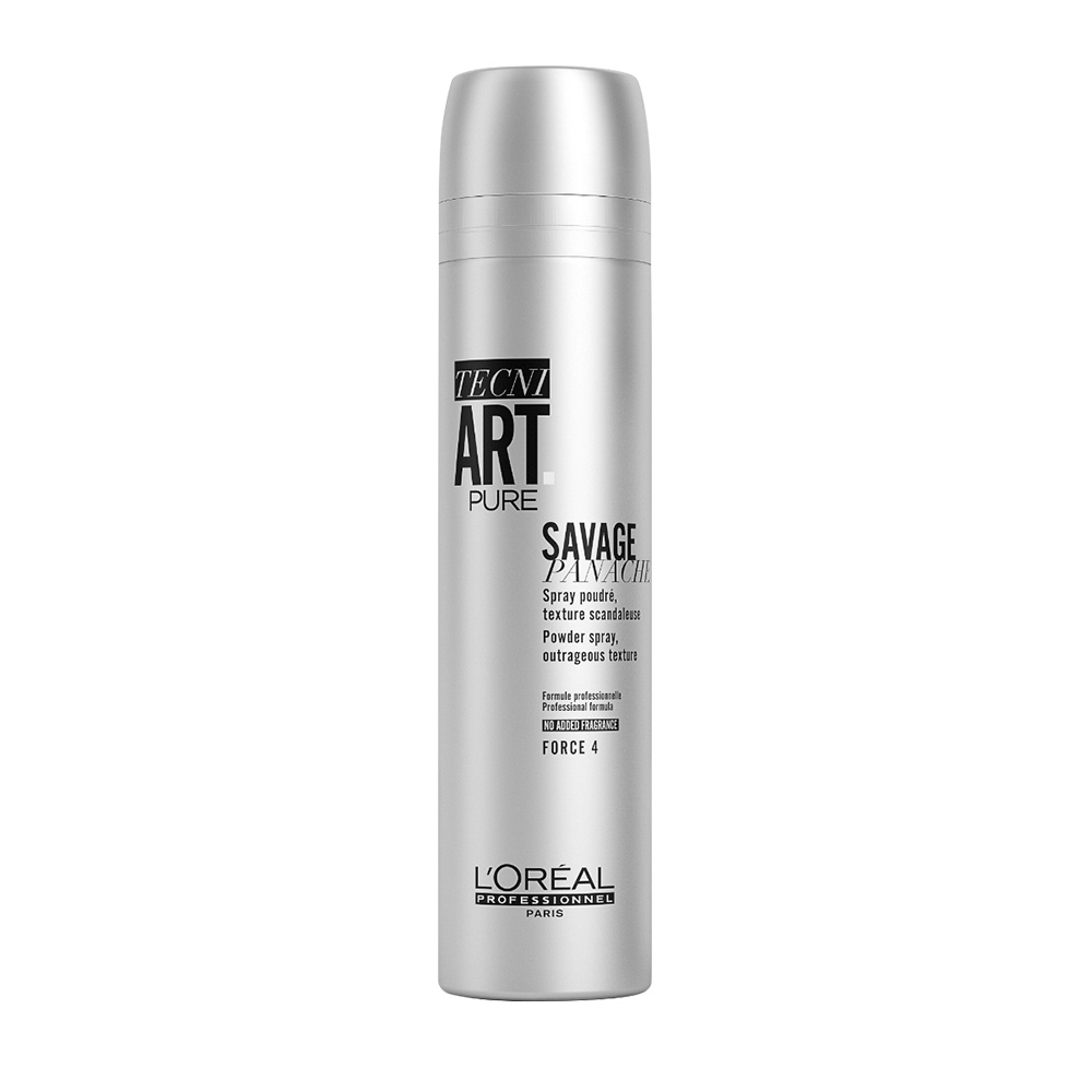 Tecni Art Pure Savage Panache Powder Spray bezzapachowy puder w sprayu nadający objętość włosom Force 4 250ml